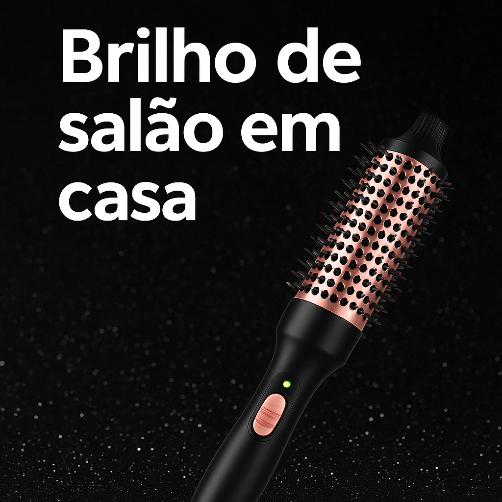 Escova profissional 3 em 1 para alisar e encaracolar
