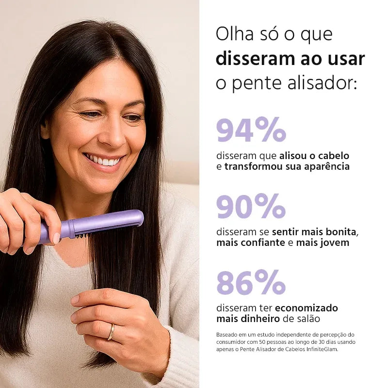 Pente Alisador de Cabelo 5 em 1 Sem Fio InfinityGlow