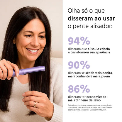 Pente Alisador de Cabelo 5 em 1 Sem Fio InfinityGlow