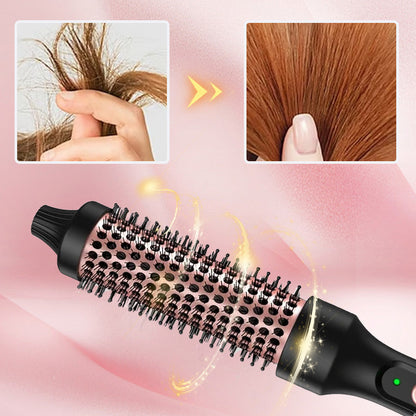 Escova profissional 3 em 1 para alisar e encaracolar